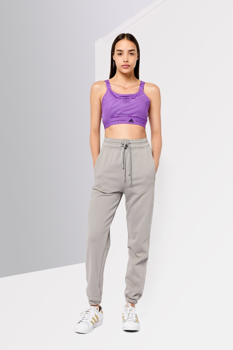Adidas x Stella McCartney Women Graphic Printed Padded Sports Bra, Purple - Image 2